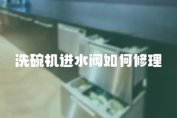 洗碗機進水閥如何修理