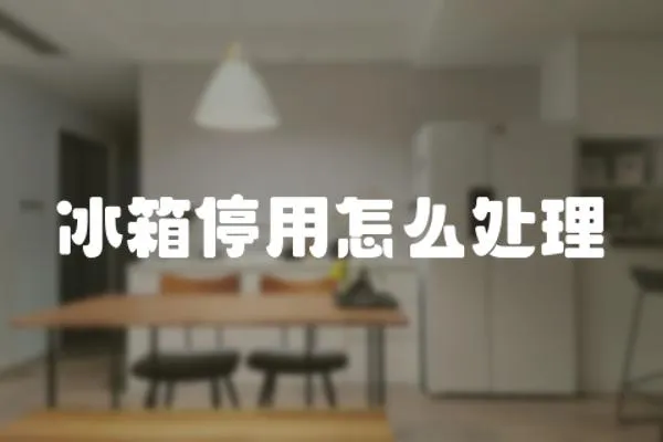 冰箱停用怎么處理