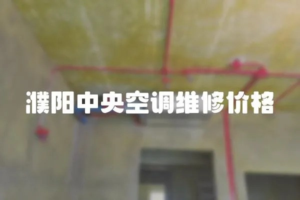 濮陽(yáng)中央空調(diào)維修價(jià)格