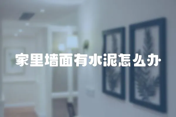 家里墻面有水泥怎么辦