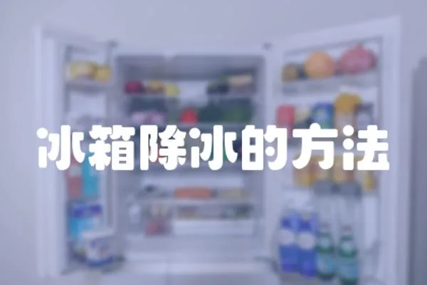 冰箱除冰的方法