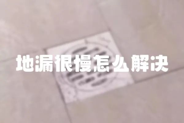 地漏很慢怎么解決