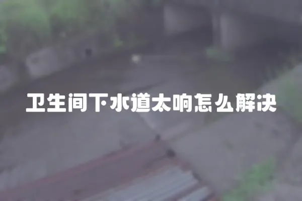 衛生間下水道太響怎么解決