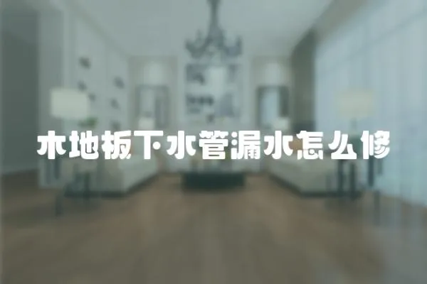 木地板下水管漏水怎么修