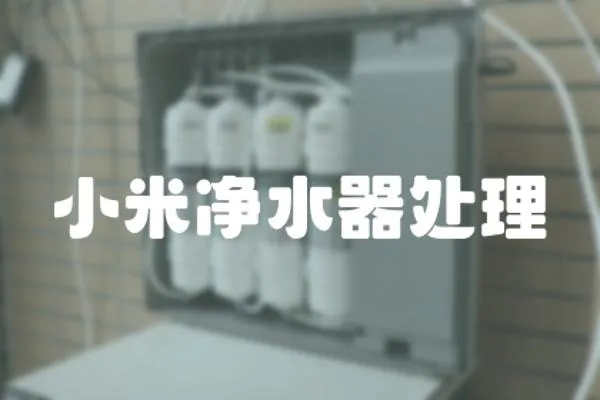 小米凈水器處理