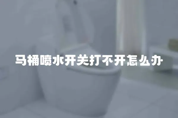 馬桶噴水開關打不開怎么辦