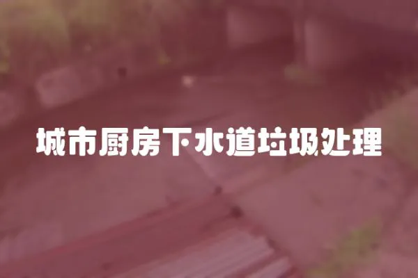 城市廚房下水道垃圾處理