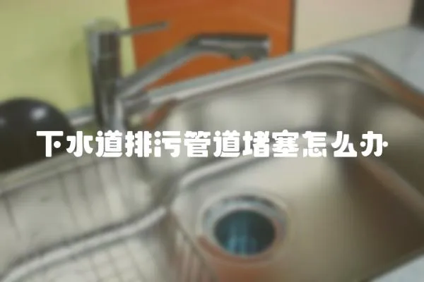 下水道排污管道堵塞怎么辦