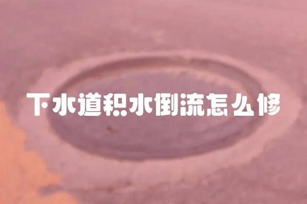 下水道積水倒流怎么修
