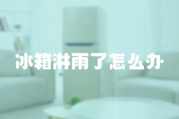 冰箱淋雨了怎么辦