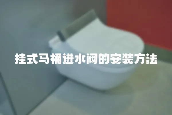 掛式馬桶進水閥的安裝方法