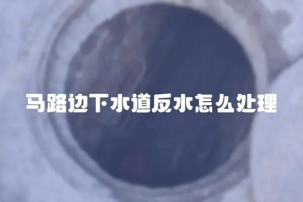 馬路邊下水道反水怎么處理