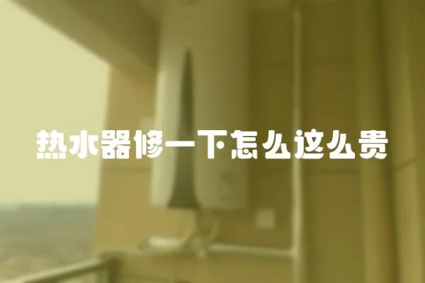 熱水器修一下怎么這么貴
