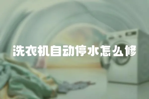 洗衣機自動停水怎么修