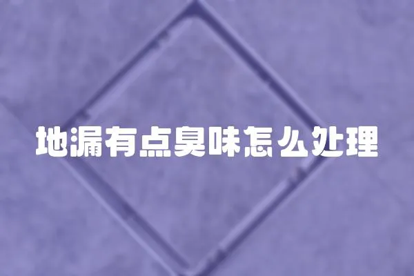 地漏有點(diǎn)臭味怎么處理