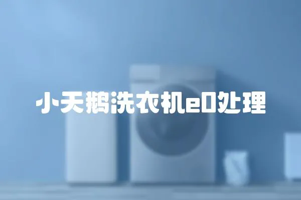 小天鵝洗衣機e0處理