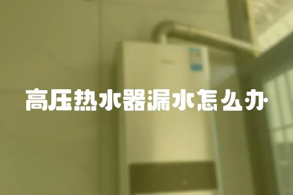 高壓熱水器漏水怎么辦
