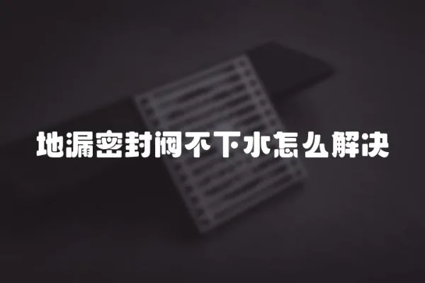 地漏密封閥不下水怎么解決