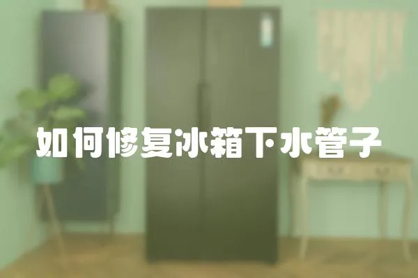 如何修復(fù)冰箱下水管子