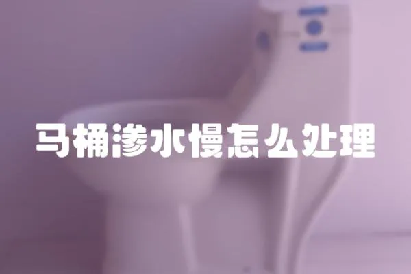 馬桶滲水慢怎么處理