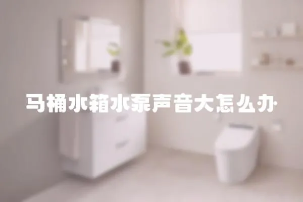 馬桶水箱水泵聲音大怎么辦