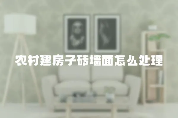 農村建房子磚墻面怎么處理