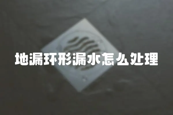 地漏環(huán)形漏水怎么處理