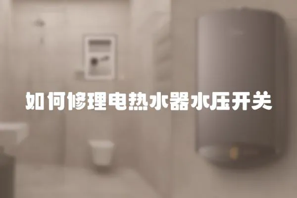 如何修理電熱水器水壓開關