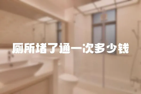 廁所堵了通一次多少錢