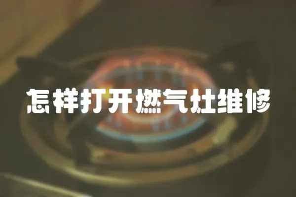 怎樣打開燃氣灶維修
