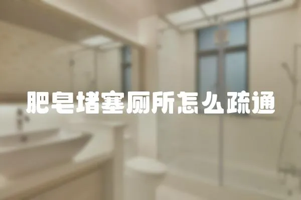 肥皂堵塞廁所怎么疏通