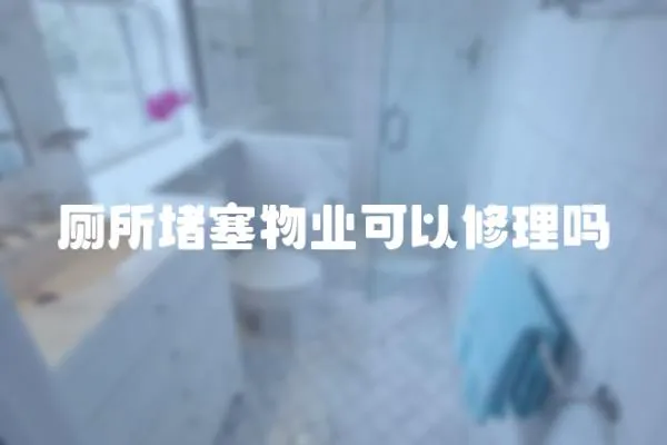 廁所堵塞物業可以修理嗎