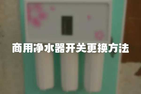 商用凈水器開關更換方法
