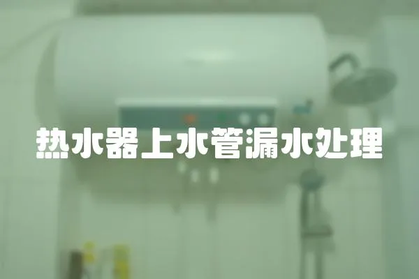 熱水器上水管漏水處理