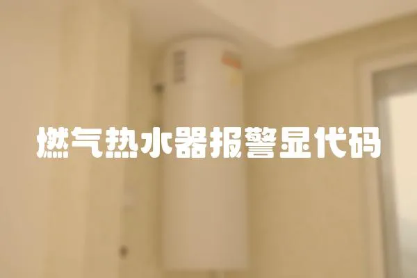 燃氣熱水器報警顯代碼