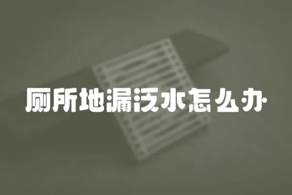 廁所地漏泛水怎么辦