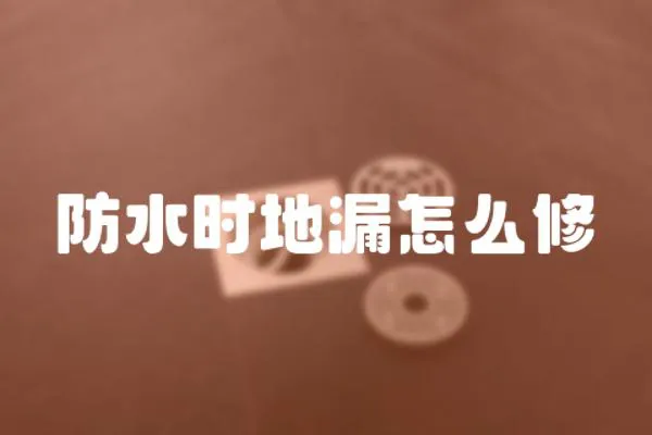 防水時地漏怎么修