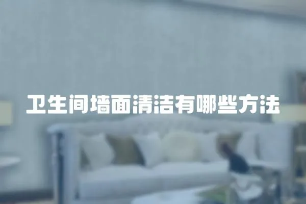 衛生間墻面清潔有哪些方法