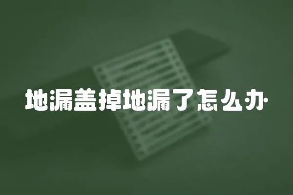 地漏蓋掉地漏了怎么辦