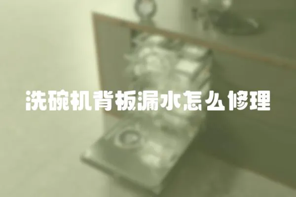 洗碗機背板漏水怎么修理