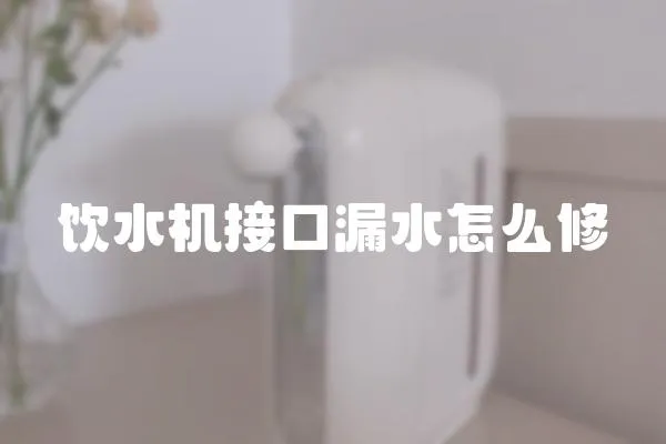 飲水機接口漏水怎么修