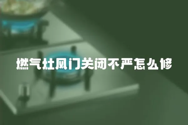 燃氣灶風門關閉不嚴怎么修