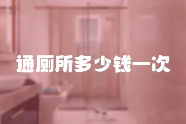 通廁所多少錢一次