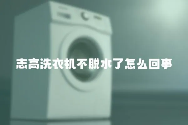 志高洗衣機不脫水了怎么回事
