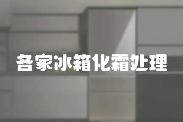 各家冰箱化霜處理