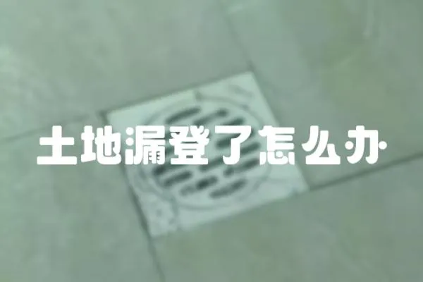 土地漏登了怎么辦