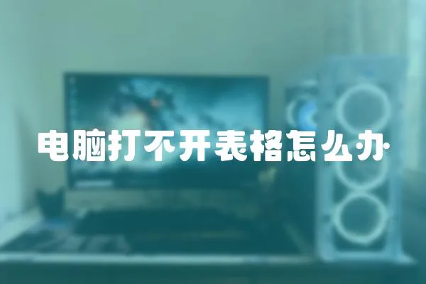 電腦打不開表格怎么辦