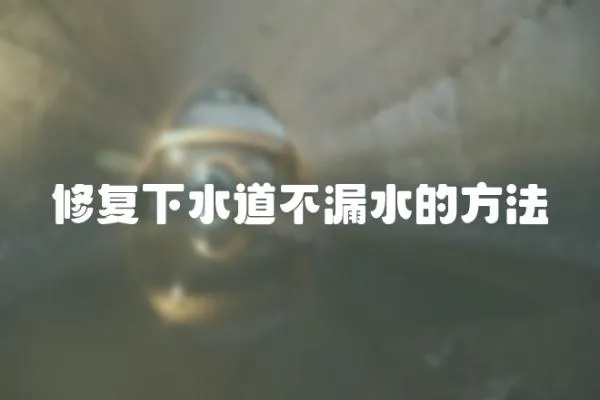 修復下水道不漏水的方法