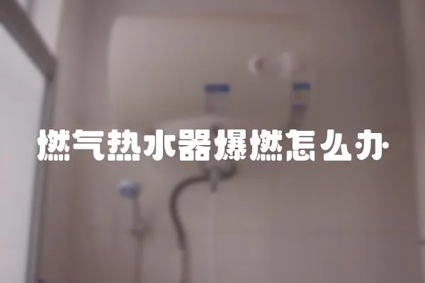 燃气热水器爆燃怎么办