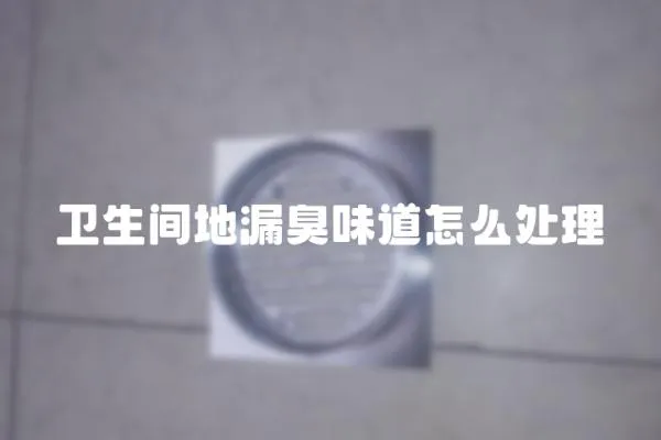衛(wèi)生間地漏臭味道怎么處理